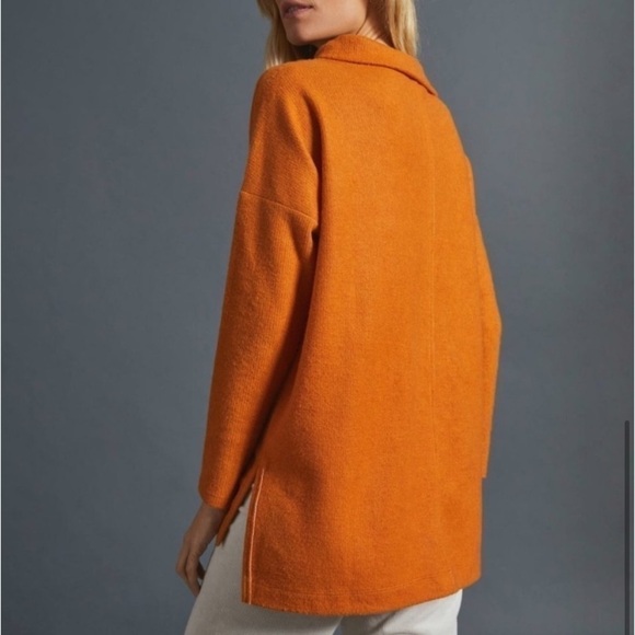 ANTHROPOLOGIE Orange Oversized Fleece Theresa Tunic - Picture 3 of 9